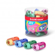 Пластиковая точилка ErichKrause® Joy®, цвет корпуса ассорти (в тубусе по 48 шт.)